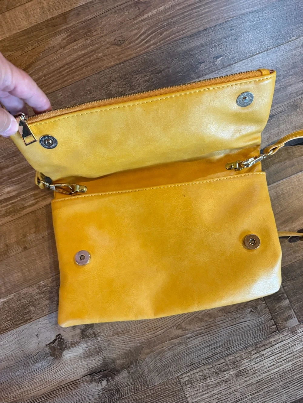 Moda Luxe Yellow Woven-Trim Crossbody Bag